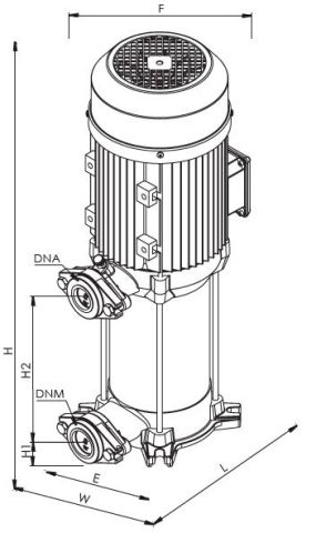 SUMAK, SHT8C-450/12, 4.5HP, 380V, ÜÇ POMPALI, DÜŞEY MİLLİ, KADEMELİ HİDROFOR