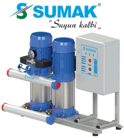SUMAK, SHT6B-100/6, 1HP, 380V, ÇİFT POMPALI, DÜŞEY MİLLİ, KADEMELİ HİDROFOR