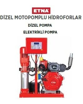 Etna YKO 10/7-30/D10     4 Hp elektrikli- 10Hp Dizel 380V  Dik Milli Dizel Motopomplu Yangın Hidroforu (Dizel + Elektrikli)