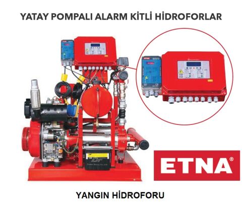 Etna Y2KO 15/6-40+D10     5.5 Hp Elektrikli- 10Hp Dizel 380V  Yatay Pompalı Alarm Kitli Yangın Hidroforu (Dizel + Elektrikli)