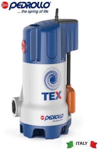 Pedrollo TEX 2     0.5Hp 220V  Cam Fiber Gövdeli Drenaj Dalgıç Pompa
