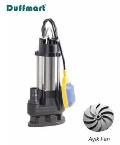 DUFFMART  V250FS  - 0.33 HP- 220V - Pis Su Foseptik Parçalayıcılı Açık Fanlı Dalgıç Pompa