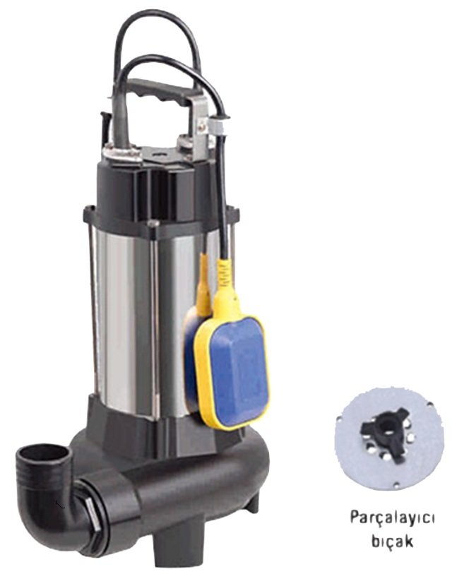 DUFFMART  V1100DF  - 1.5 HP- 220V - Pis Su Foseptik Parçalayıcılı Açık Fanlı Dalgıç Pompa