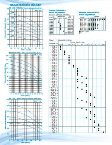 Norm NB 1306 T      4 kW  380V   Düşey Milli Çok Kademeli Santrifüj Pompa