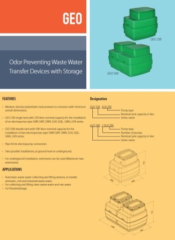 Aquastrong  GEO 230 - GQSM 50-11  Kendinden Depolu Koku Yapmayan Foseptik Cihazı