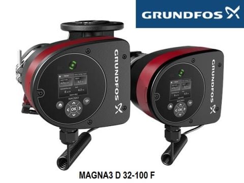 GRUNDFOS MAGNA3 D 32-100 F 220 1x230V PN6/10  İKİZ FREKANS KONVERTÖRLÜ FLANŞLI SİRKÜLASYON POMPASI-97924453