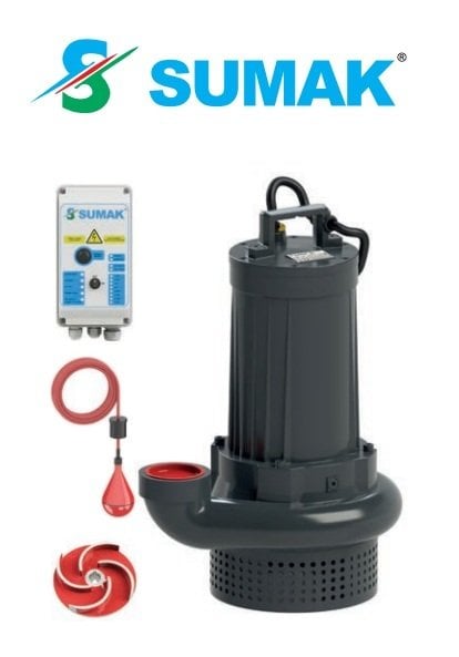 Sumak SDTV75/3   7.5Hp 380V  Vortex Çarklı Atık Su Dalgıç Pompa