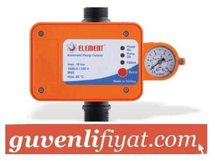 ELEMENT ELT PC-1C DİKEY ÇIKIŞLI MANOMETRELİ HİDROMAT KABLOLU