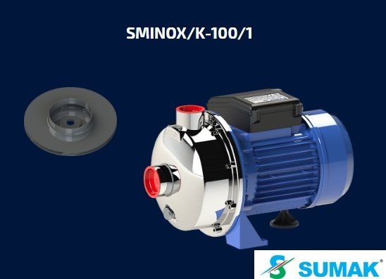 Sumak SMINOX/K-100/1  1Hp 220V  Paslanmaz Santrifüj Pompa