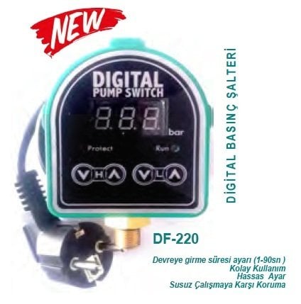 MOMENTUM DF-220 -2HP-220V-  OTOMATİK DİJİTAL BASINÇ ŞALTERİ-DURUK ŞALTER
