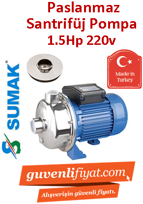 SUMAK SMINOX/K-150/2 1.5hp 220v Paslanmaz Santrifüj Pompa